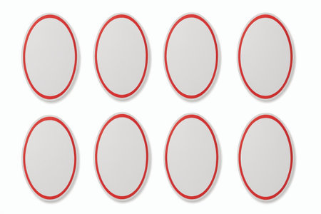 Red edged oval pattern materialの素材