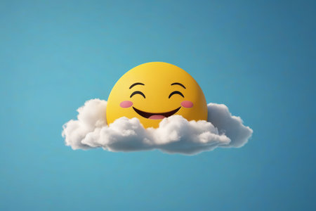Cloud Smile Expression Cartoon Imageの素材