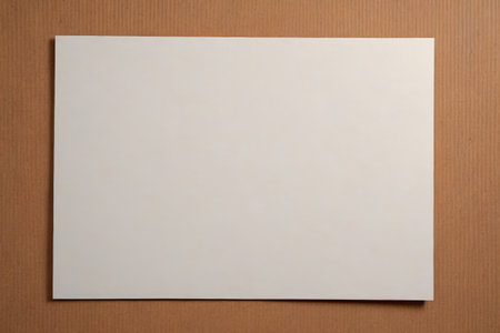 White blank paper on brown backgroundの素材