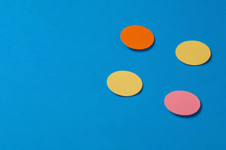 Blue background colored oval paperの素材