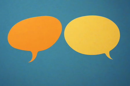 Conversation bubble icon on blue backgroundの素材