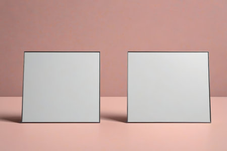 Two blank square panels displayの素材