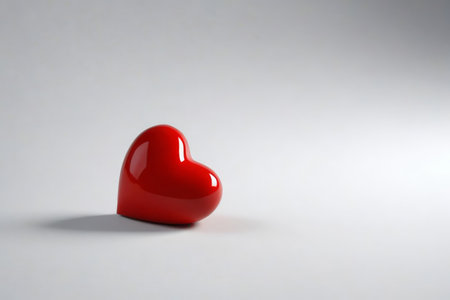 Close up of red heart shaped ornamentsの素材