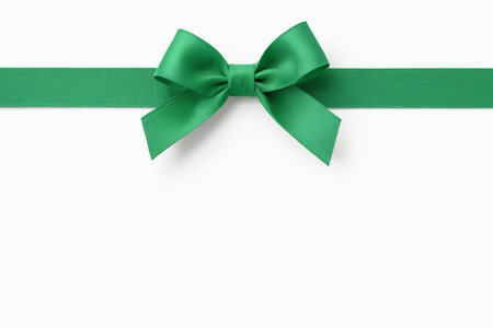 Green Ribbon Bow Decorative Materialの素材