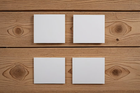 Blank card on wooden backgroundの素材