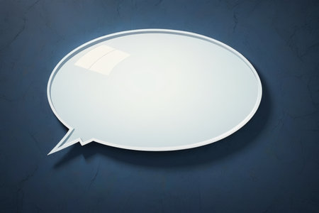 Blue background blank dialogue bubbleの素材