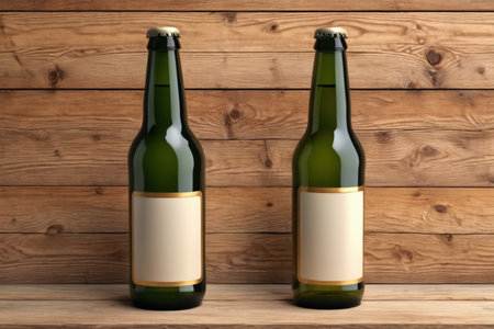 Two beers on a wooden backgroundの素材