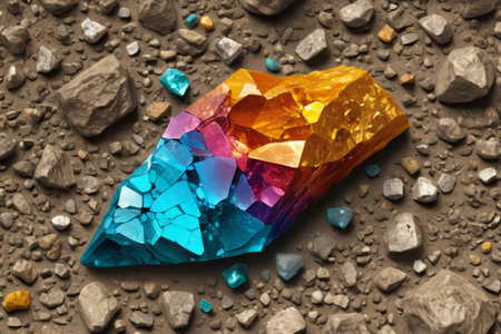 Close up of colored gemstonesの素材