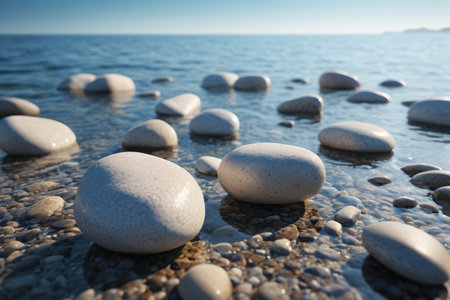 Pebbles on the seaside shallowsの素材