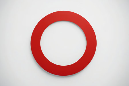 Red ring on white backgroundの素材
