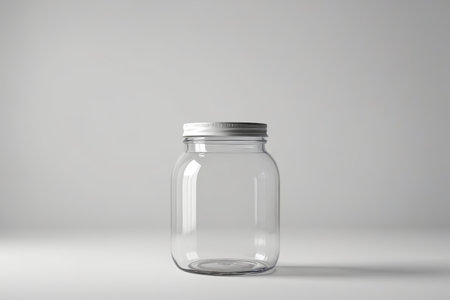 Clear glass jar still life displayの素材
