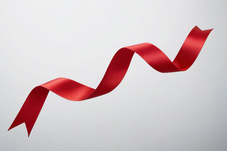 Red ribbon fluttering materialの素材