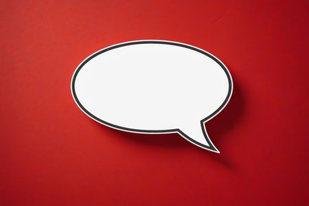 Blank dialogue bubble on red backgroundの素材