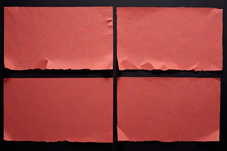 Four red pleated blank sheetsの素材