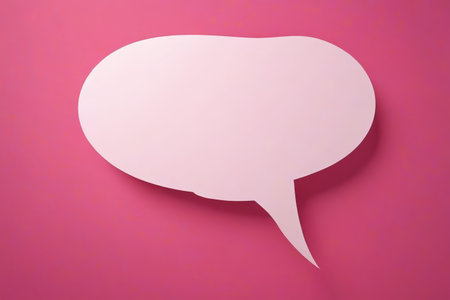 White dialog bubbles on pink backgroundの素材