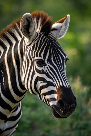 Close up of a zebra's headの素材