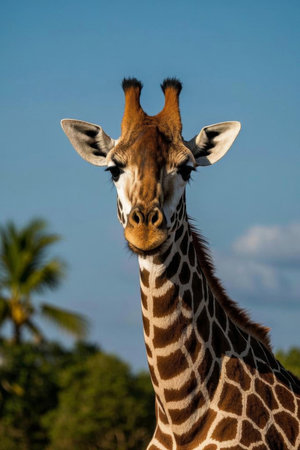 Close up of a giraffeの素材