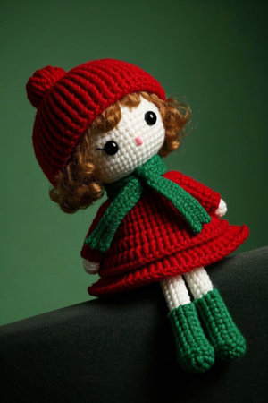Red Knitted Doll Girlの素材