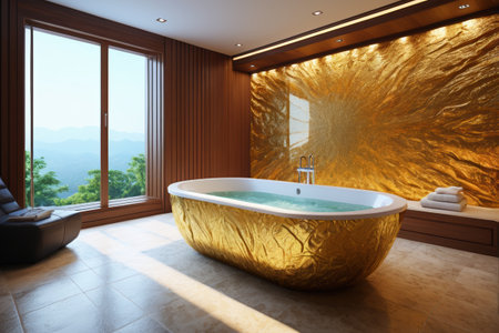 Modern bathroom luxury bathtub viewの素材