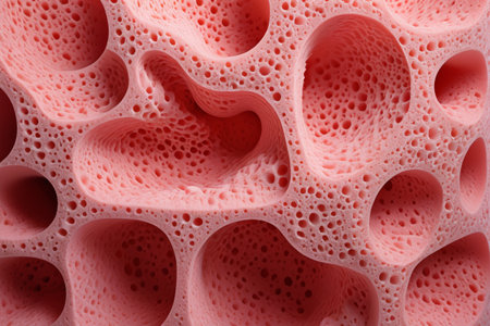 Pink porous sponge macro close upの素材