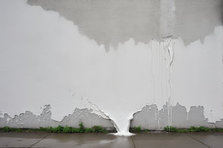 The scene of dripping paint on the wallの素材