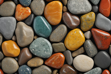 Colorful pebble close up materialの素材