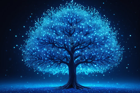 Blue Glowing Tree Dream Sceneの素材