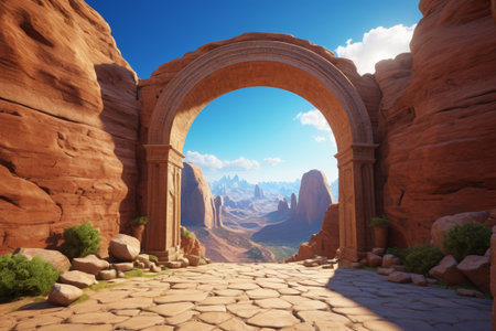 Outdoor rock arch natural sceneryの素材