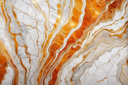 Orange and white marble textured backgroundの素材