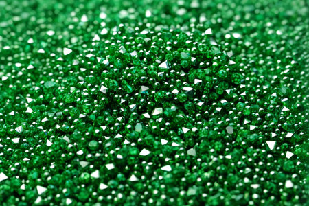 Close up of the green shiny gemstoneの素材
