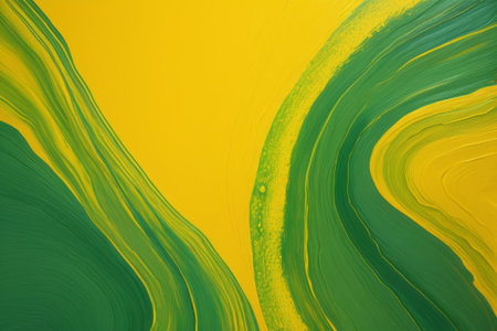 Yellow and green fluid art backgroundの素材