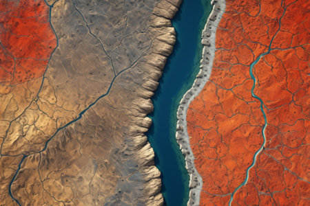 Aerial view of the earth river landscapeの素材