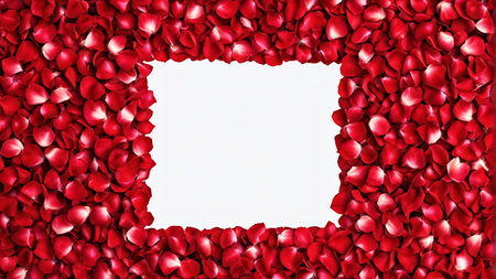 Square border of red rose petalsの素材