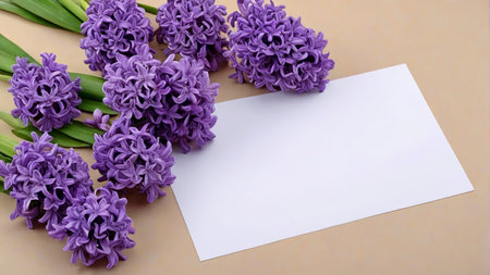 Purple Hyacinth with Blank Paperの素材