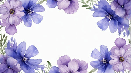 Purple Floral Border Materialの素材