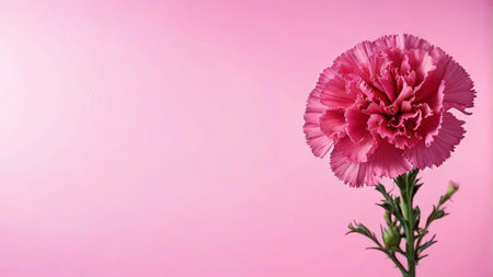 Close up of carnations on pink backgroundの素材