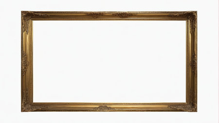 Golden carved art frame materialの素材