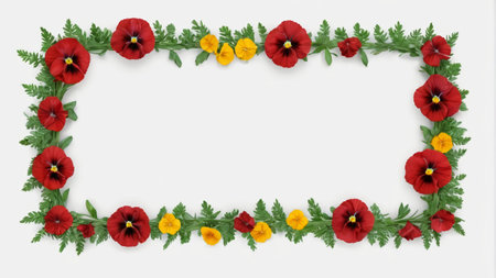 Decorative frame of flowers and plantsの素材