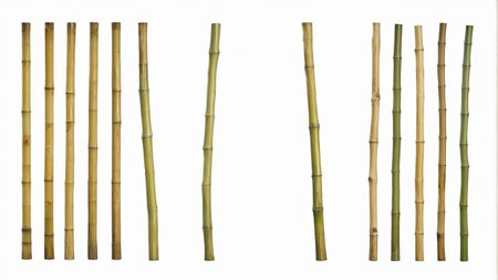 Multiple bamboo trees on displayの素材