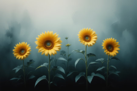Yellow sunflower natural sceneryの素材