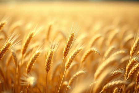 Close up of a mature wheat fieldの素材