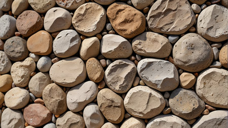 Ground paved with various stonesの素材