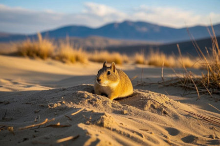 Rodents resting in the desertの素材