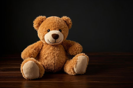 Brown plush teddy bear toy still lifeの素材