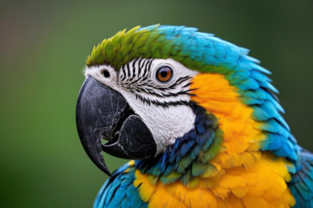 Close up of the colorful macawの素材