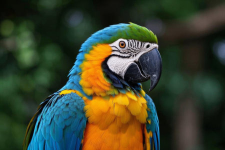 Close up of a colorful macawの素材