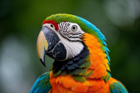 Close up of a colorful macawの素材
