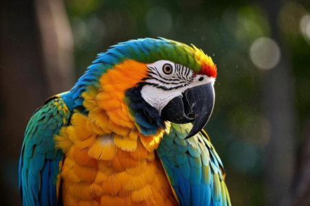 Close up of the colorful macawの素材