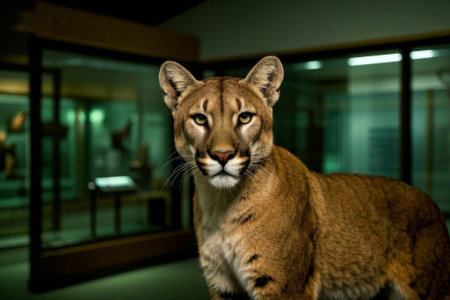 Puma specimens on display indoorsの素材