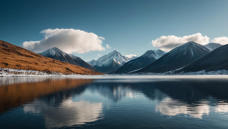 Panoramic natural scenery of mountains, rivers and lakesの素材